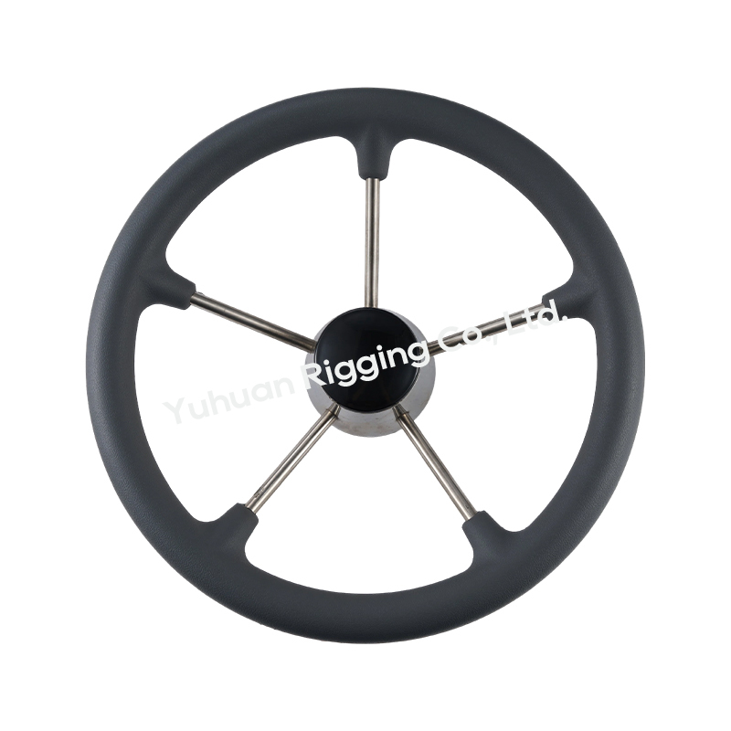 Black and White Marine Steering Wheel