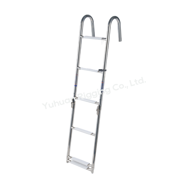 4/6 Step Folding Telescopic Boat Boarding Ladder with Handrail