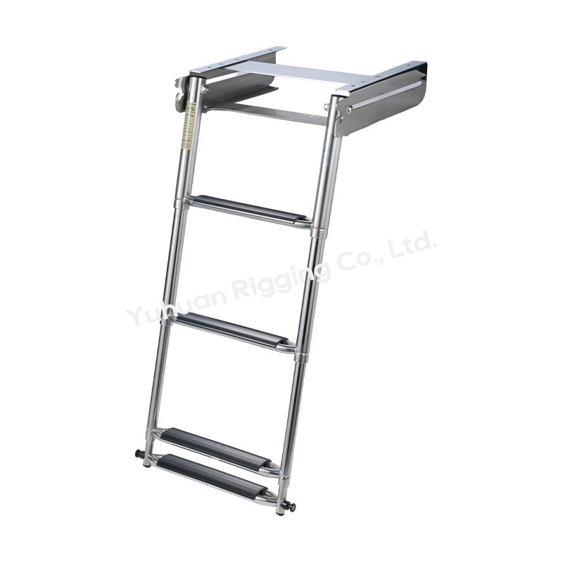 SS304 4 Steps Recessed Folding Boat Ladder