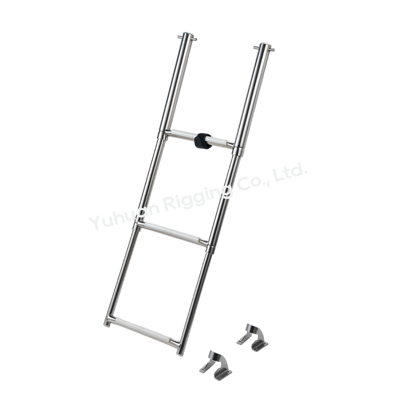Marine Grade 316 Stainless Steel Telescopic Boat Ladder 254mm x 875mm